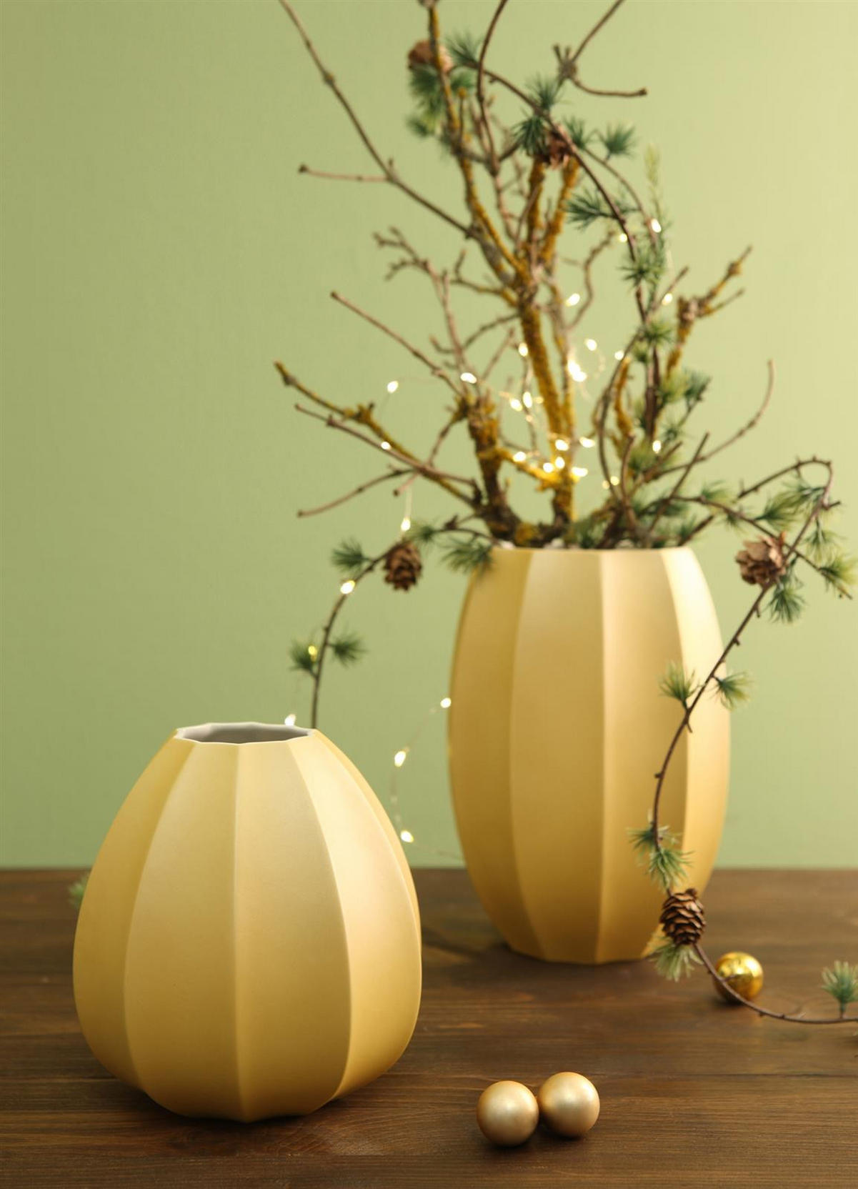 VASE Concave Colori champagner 22,5 cm - Champagner, Keramik (22.5cm) - Goebel
