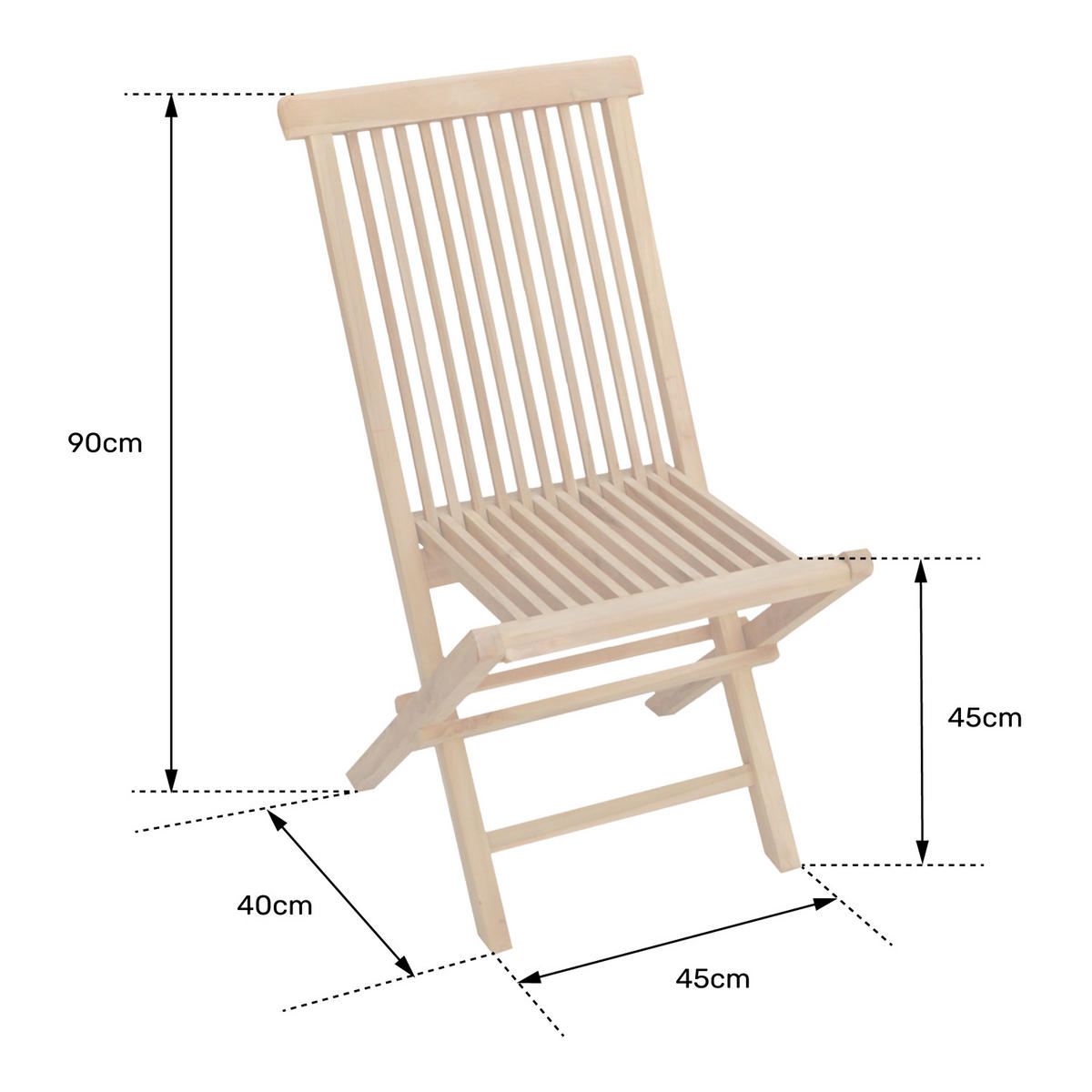 GARTENSTÜHLE Lombok 2er-Set - Braun, Holz (45/90/40cm) - Happy Garden