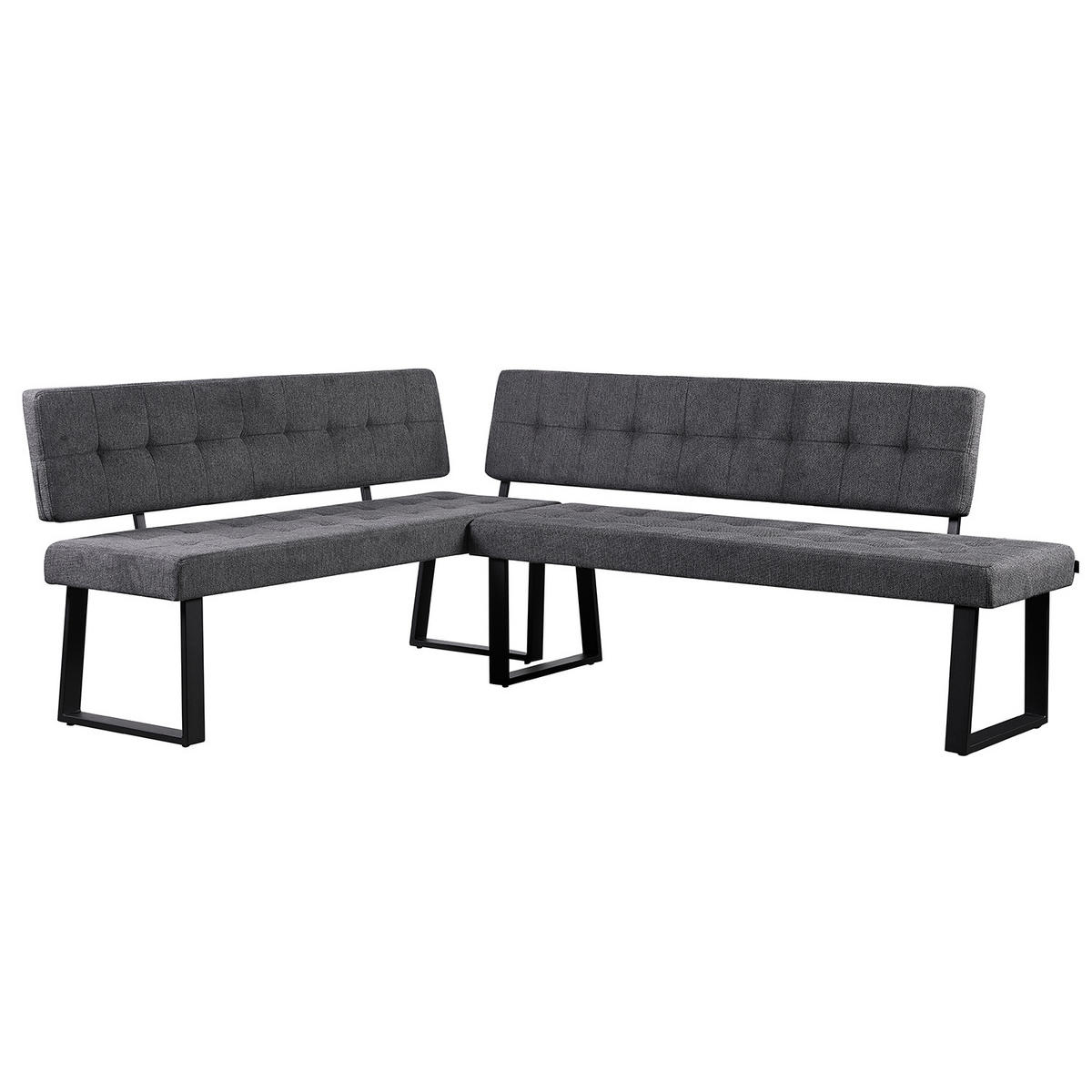 SITZBANK SIGFRID - Anthrazit, Textil/Metall (160/86/56cm) - B&D Home