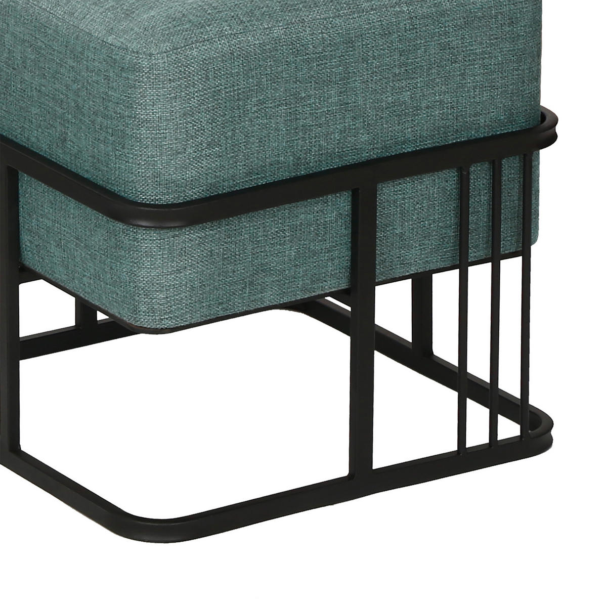 SADA STOLIČEK 2 KS Tas - černá/zelená barva, kov/kompozitní dřevo (38/38/38cm) - [en.casa]