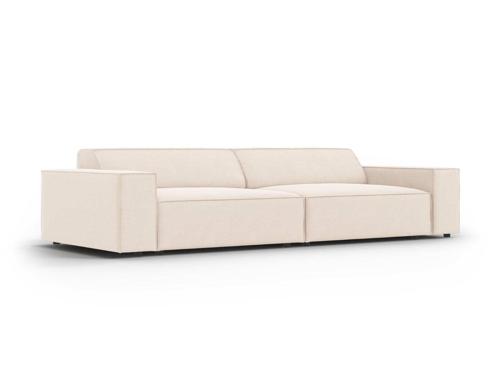 SOFA Jodie aus Samt leichtes beige 3 Sitzplätze - Beige, Textil (102/70/204cm) - Micadoni