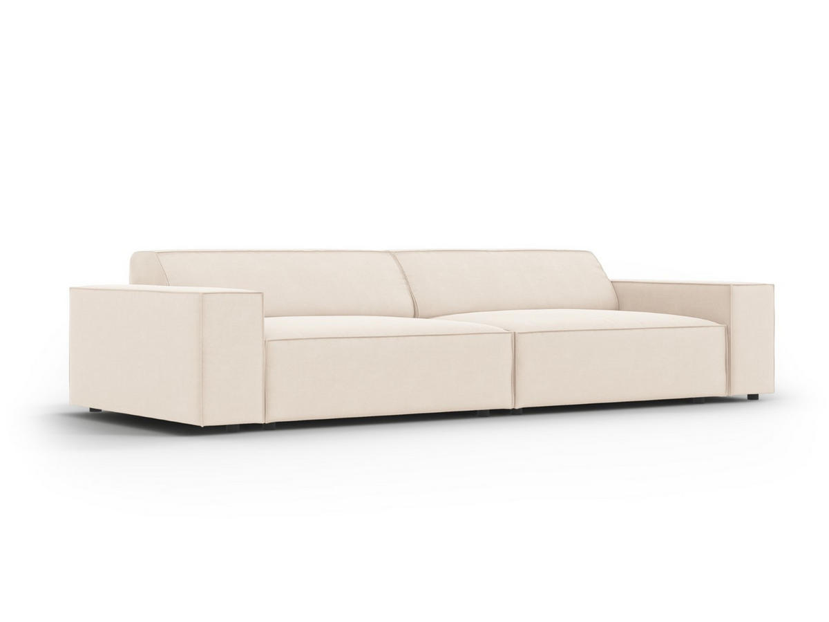 SOFA Jodie aus Samt leichtes beige 4 Sitzplätze - Beige, Textil (244/70/102cm) - Micadoni