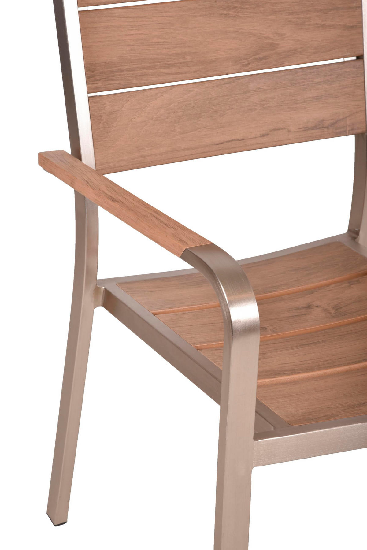 GARTEN-SITZGRUPPE Alwin 5-teilig Stuhl Klassik offen - Braun, Kunststoff - DELUKE