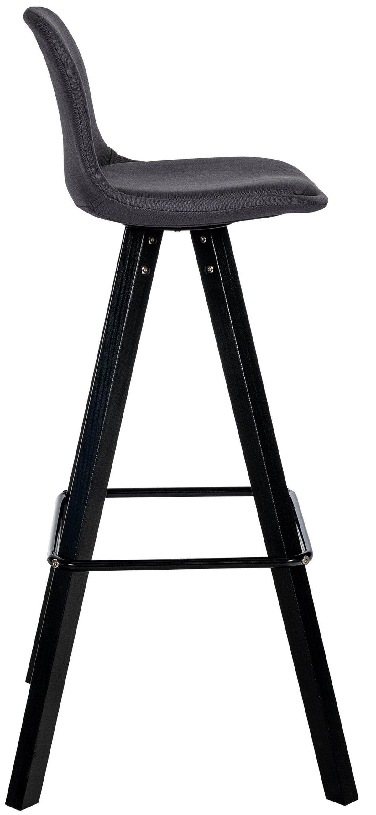 BARHOCKER PALMA Dunkelgrau Stoff Schwarz - Dunkelgrau, Holz/Textil (38/99/44cm) - DELUKE