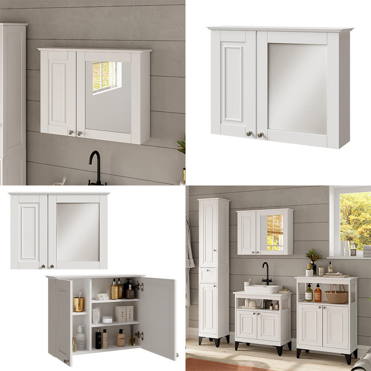 KOUPELNOVÁ SKŘÍŇKA SE ZRCADLEM Vanity Bílá - bílá, kompozitní dřevo (68/51/16.5cm) - Vicco