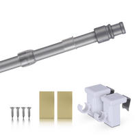 GARDINENSTANGE Silber Chrom matt 50-75 cm inkl. Klemmträger - Silberfarben, Metall (50cm) - Bestlivings