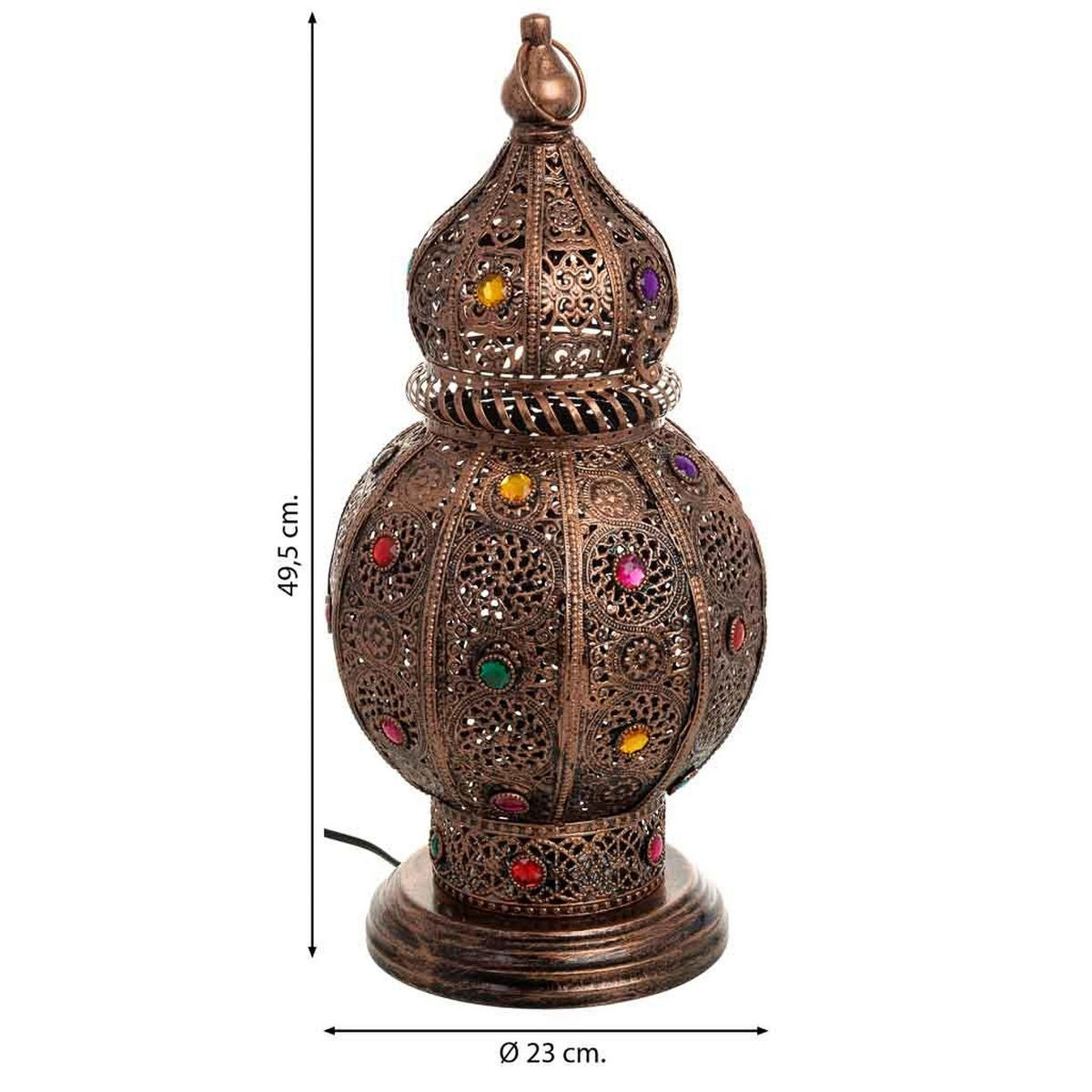 LAMPE aus Metall und Glas, 23x50cm - Multicolor, Metall (23/23/49cm) - Wanderlust