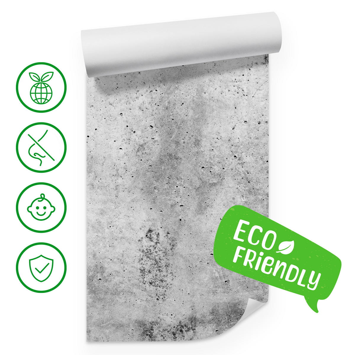 FOTOTAPETE Grauer Minimalistischer Beton Industrial Modern Loft 350x256 - Grau, Papier (350/256cm) - Muralo