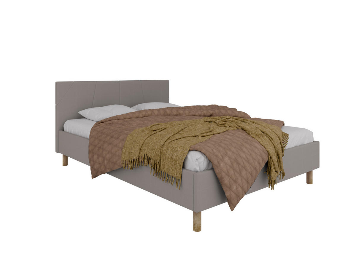 POLSTERBETT ALMORE 140x200cm Elegantes Polsterbett für modernen Wohnstil , Taschenfederkernmatratze LIORA(19cm), stahl - Dunkelgrau, Holz (140/200cm) - Panda Möbel
