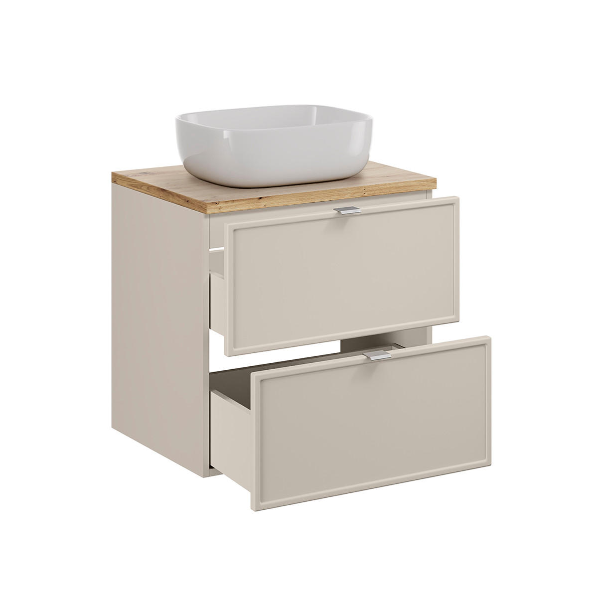 KOUPELNOVÝ NÁBYTEK 60.6cm Alba 2er-Set Kašmír - béžová, kompozitní dřevo (60.6/59/46cm) - Petits-meubles