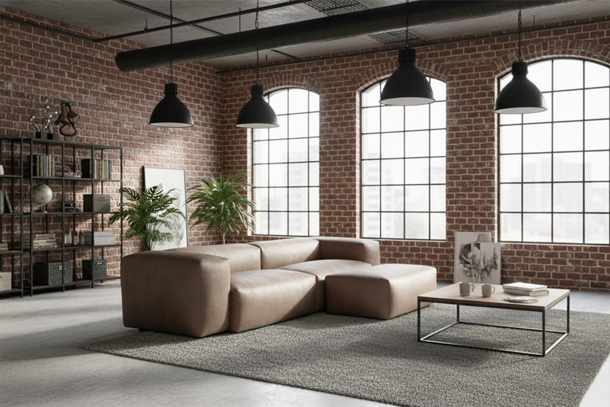 SOFA CELESTE Anthrazit Lederfaserstoff - Anthrazit/Schwarz, Leder/Kunststoff (302/72/114cm) - KAWOLA