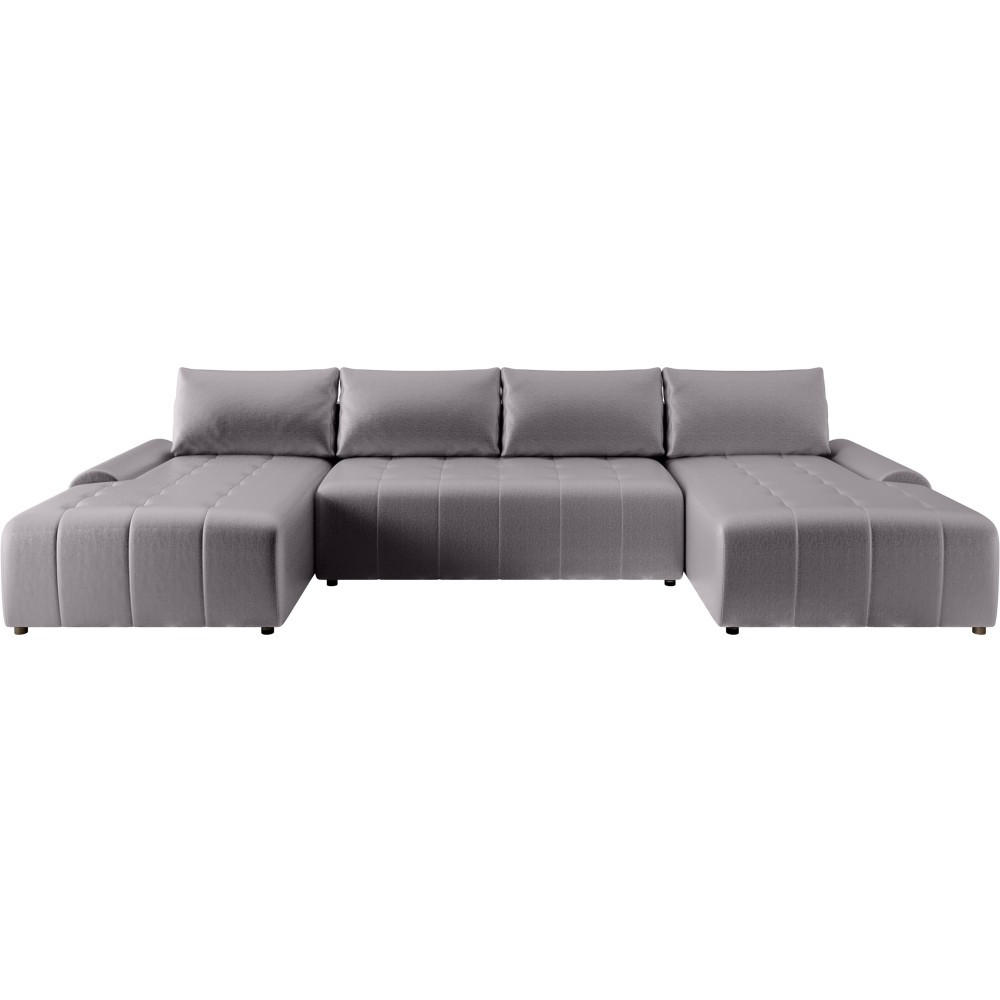 Beautysofa Wohnlandschaft Silber, Hellgrau 367x80x169 cm