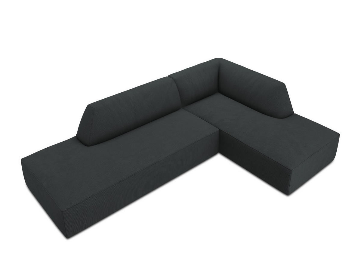 ECKSOFA rechts Ruby aus Cord schwarz 4 Sitzplätze - Schwarz, Textil (180/273cm) - Micadoni