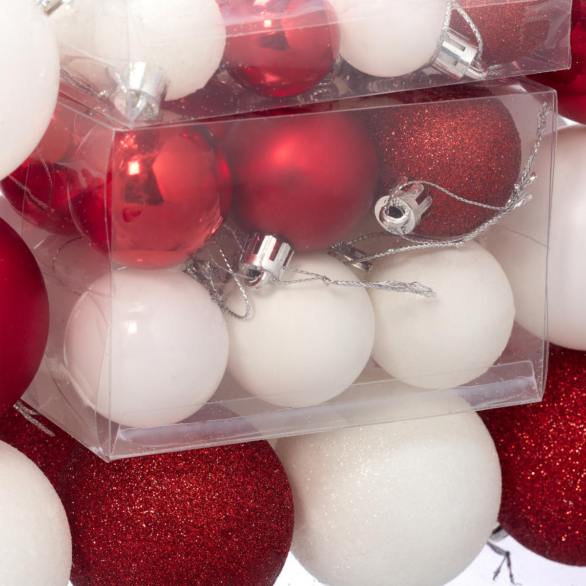 WEIHNACHTSKUGELN 50 Stk. - Multicolor, Kunststoff (6/7/6cm) - Relaxdays