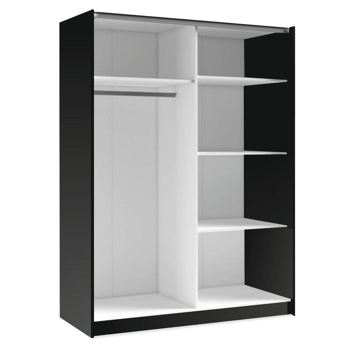 SCHIEBESCHRANK CASTARI Schwarz / Artisan Eiche - Schwarz/Eiche Artisan, Holzwerkstoff (150.6/198.5/62cm) - KONSIMO®