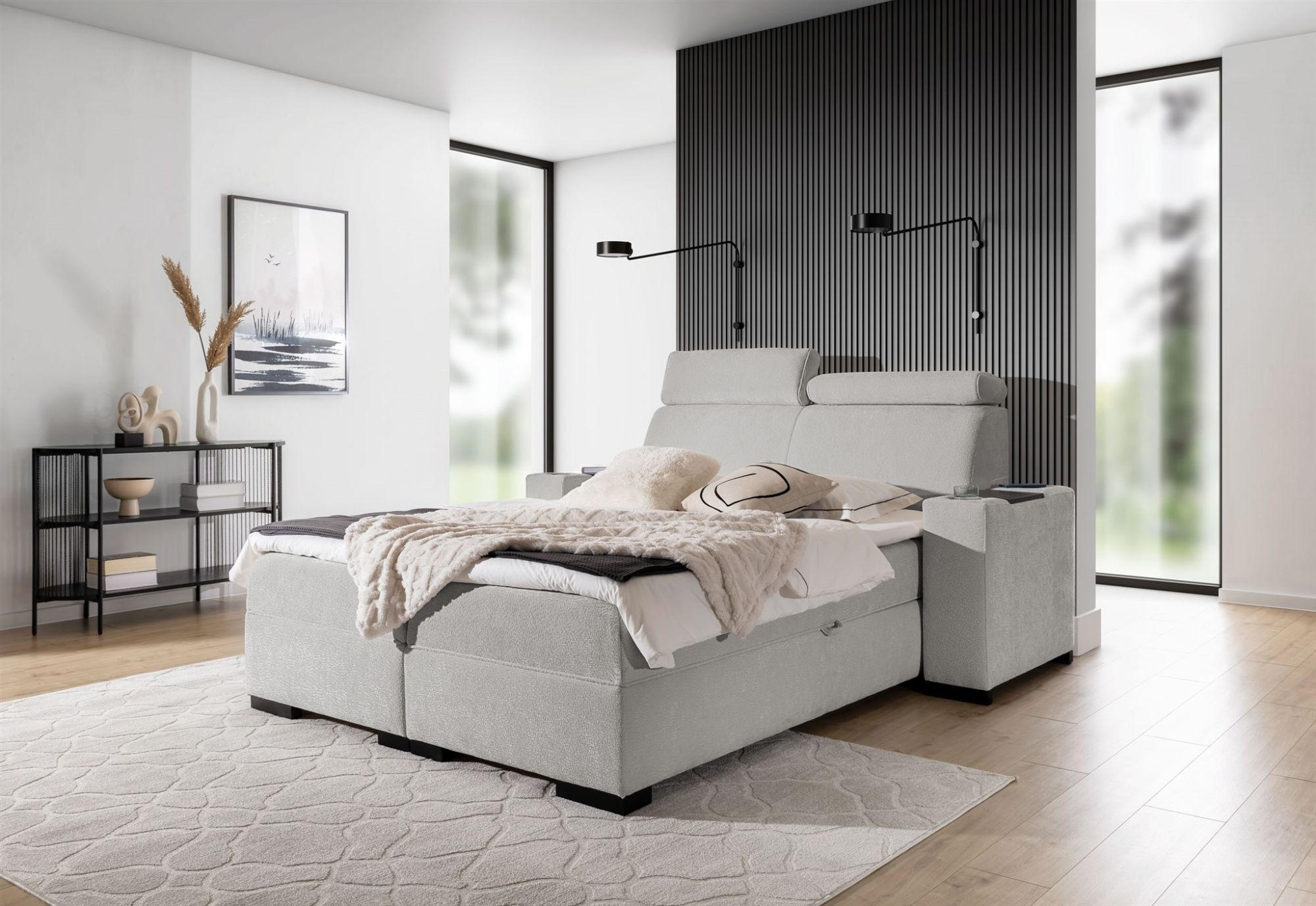 BOXBETT Nestor Dress Me Set.1 - Hellgrau, Holzwerkstoff/Textil (120/200cm) - Fun Möbel