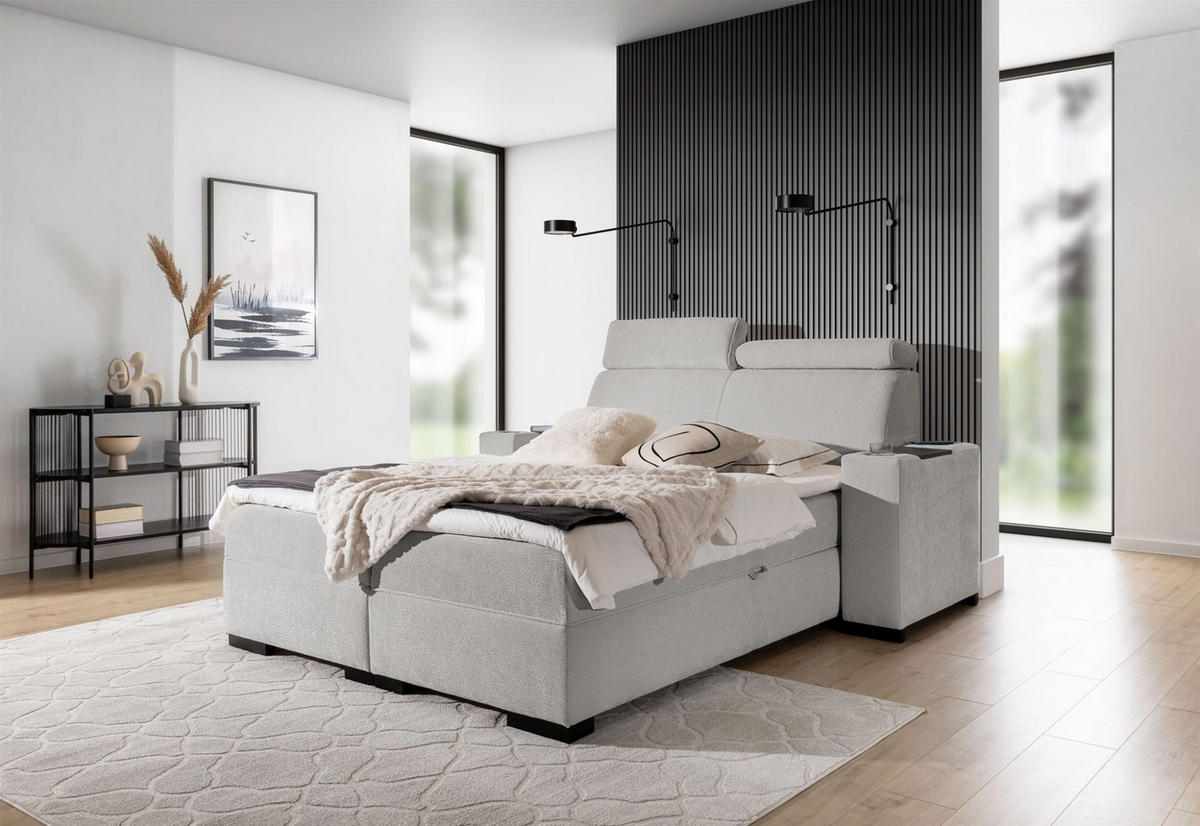 BOXBETT Nestor Dress Me Set.1 - Hellgrau, Holzwerkstoff/Textil (120/200cm) - Fun Möbel