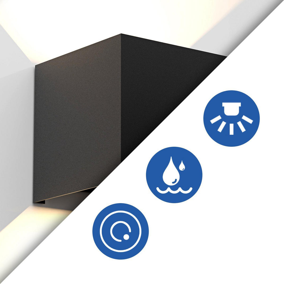 LED WANDLEUCHTE Herz 2er-Set - Schwarz, Metall (10/10/10cm) - Nettlife