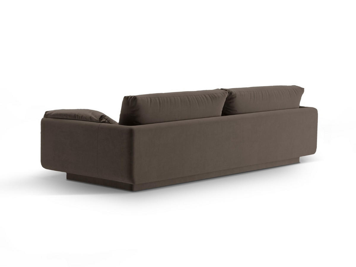 SOFA Torino aus Samt ebenholz 4 Sitzplätze - Graubraun, Textil (250/83/103cm) - Micadoni