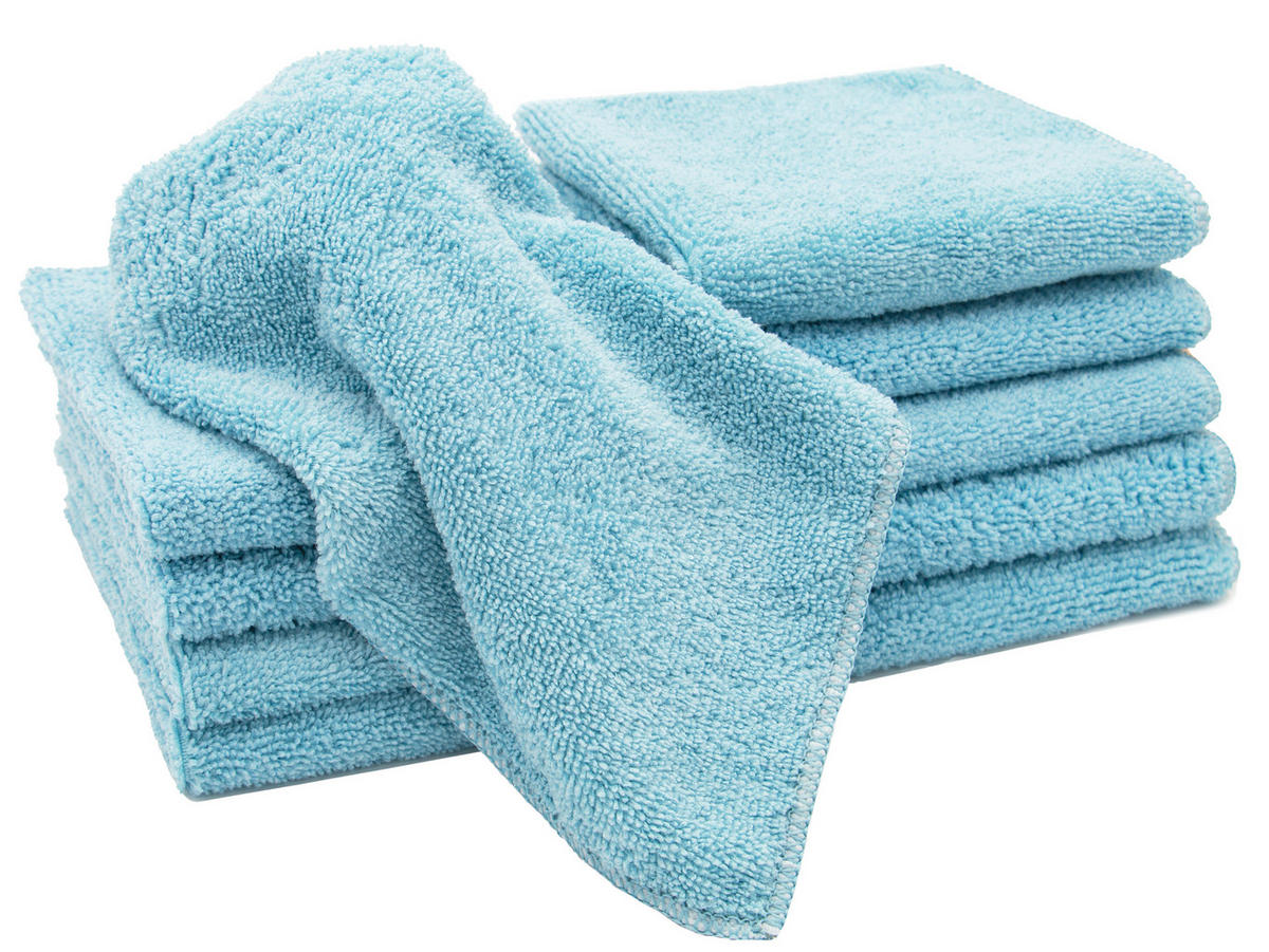 REINIGUNGSTÜCHER, 10er-Set, 30x30 cm, 80% Polyester, 20% Polyamid, Blau - Blaugrau, Textil (30/30cm) - Zollner