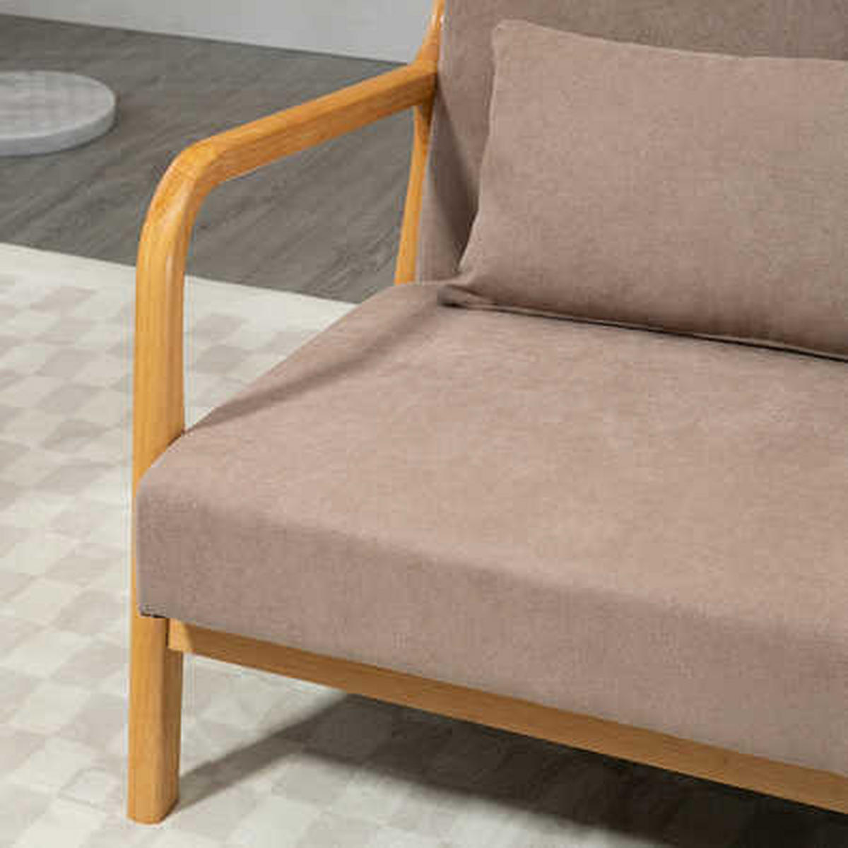 SOFA 2-Sitzer, Samt, Hellgrau - Hellgrau, Textil (80/72/122cm) - HOMCOM