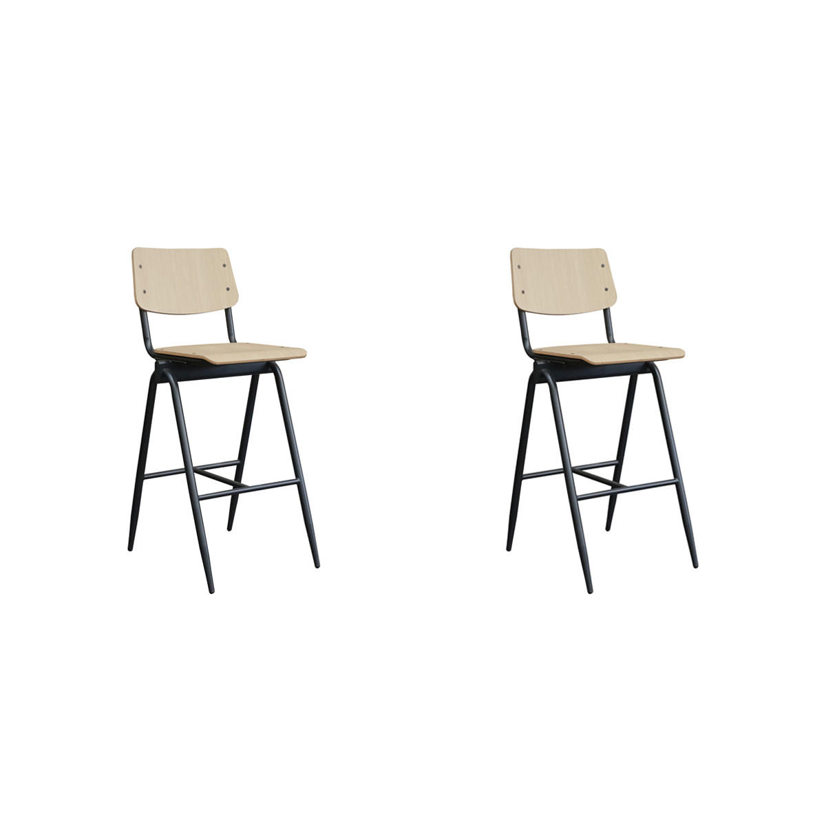 BARHOCKER massiv beige 58/49/109 cm 2er-Set - Beige, Holz (49/109/58cm) - LABEL51