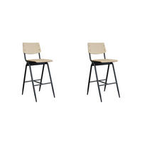 BARHOCKER massiv beige 58/49/109 cm 2er-Set - Beige, Holz (49/109/58cm) - LABEL51