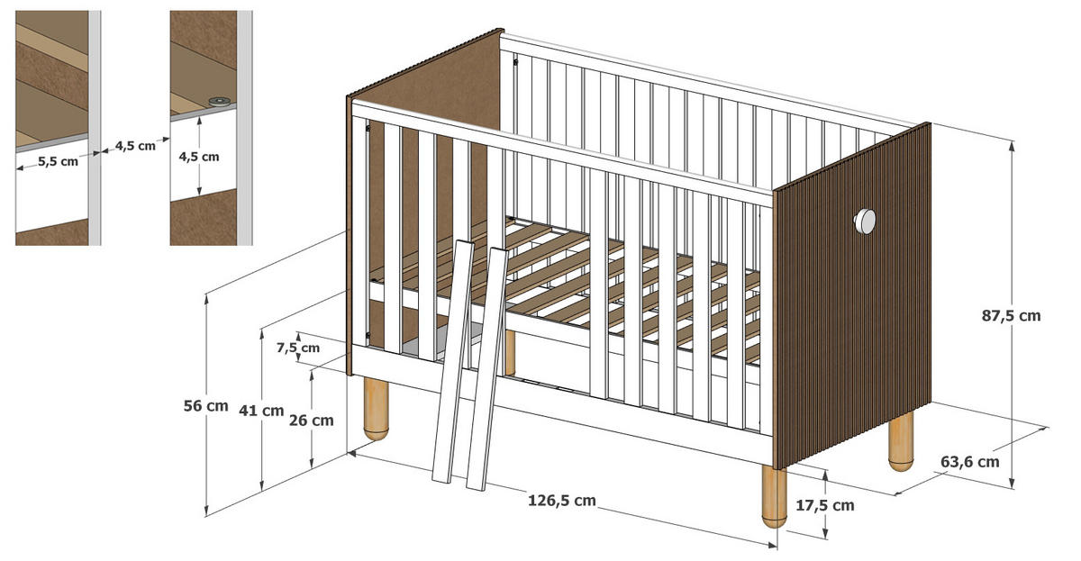 GITTERBETT Bebella - Weiß, Naturmaterialien - kiki design