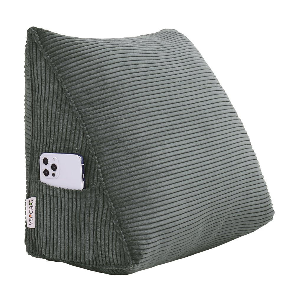 Vercart ZÁDOVÝ POLŠTÁŘ na postel kord Šedý 45 cm