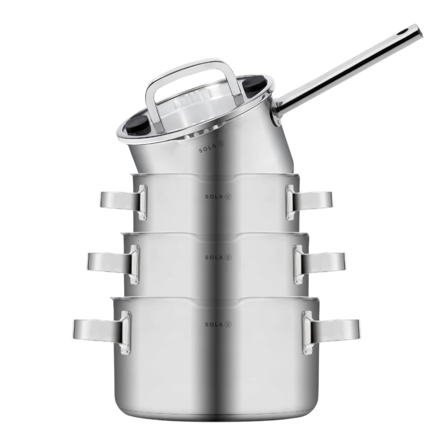 TÖPFE UND PFANNENSET PFANNENSET Juvia 4-teilig - Silberfarben, Metall - Sola