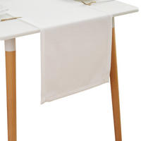TISCHLÄUFER Leinenoptik abwaschbar, Lotuseffekt, 30x120 cm, Weiß - Weiß, Textil (30/120cm)