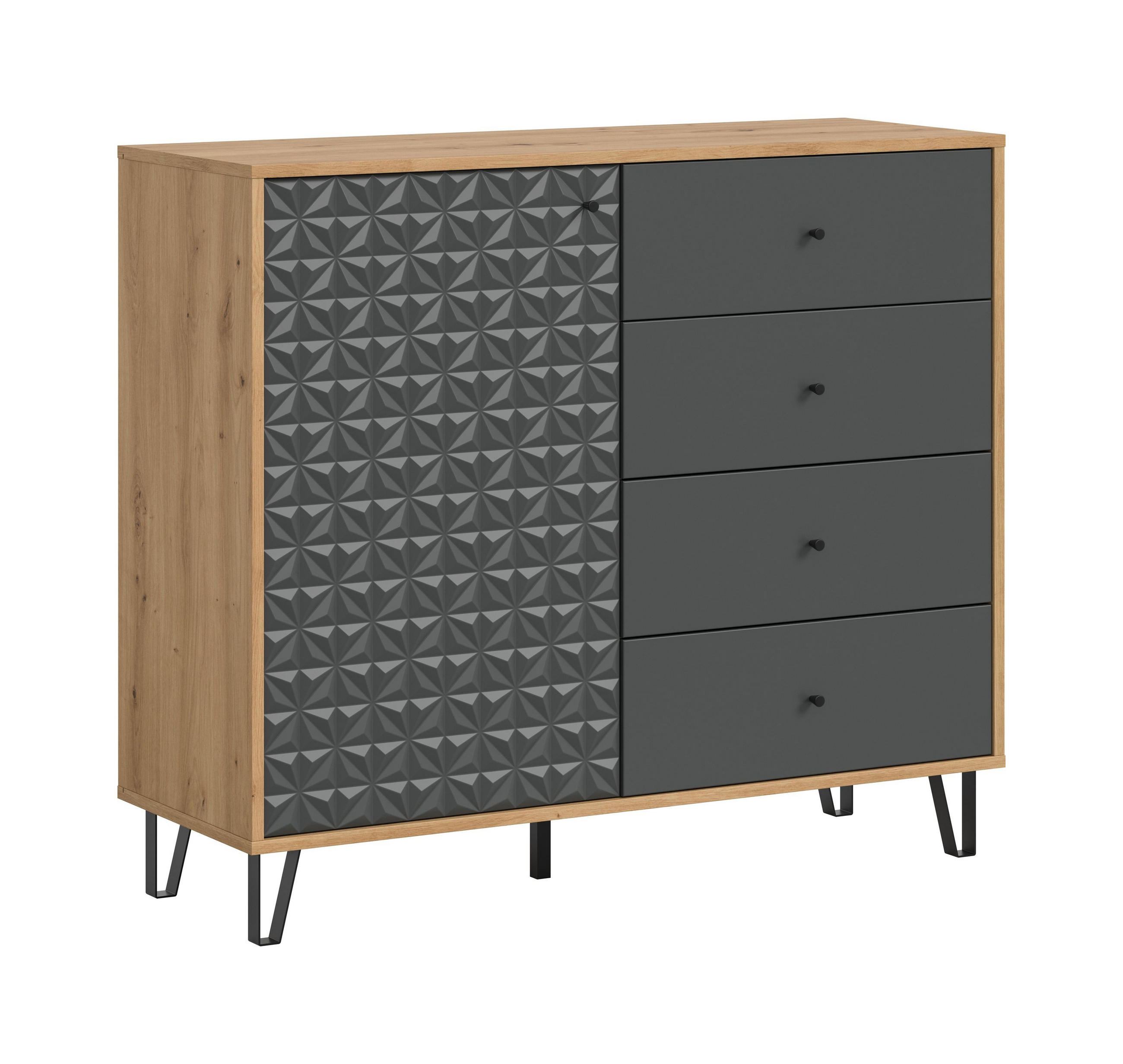 Homes & Jones Highboard Eiche Artisan 110x96x40 cm