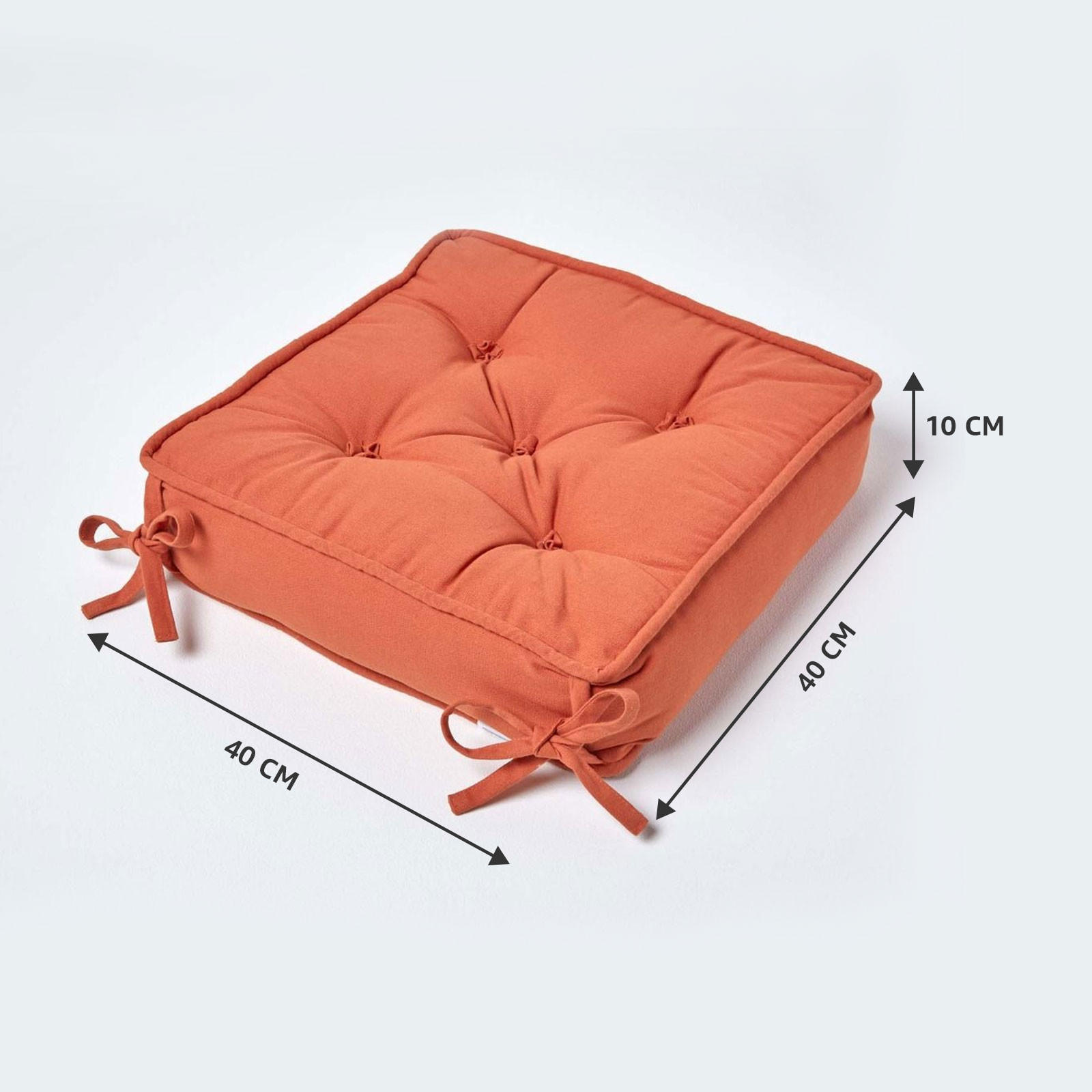 SITZKISSEN terracotta 40/40/10 cm – Stuhlkissen Baumwolle - Orange, Textil (40/40/10cm) - Homescapes