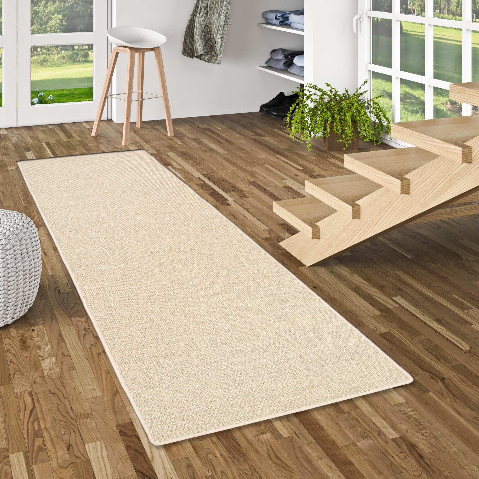 SISAL NATUR LÄUFER TEPPICH - Chromfarben, Textil (100/300cm) - Snapstyle