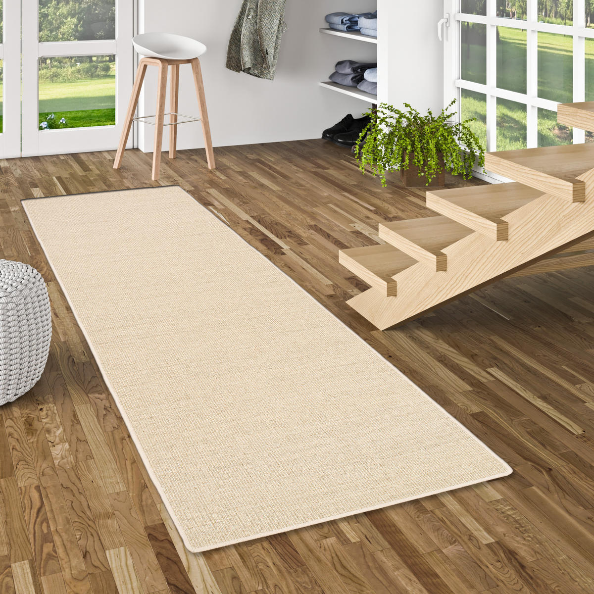 SISAL NATUR LÄUFER TEPPICH - Chromfarben, Textil (100/300cm) - Snapstyle