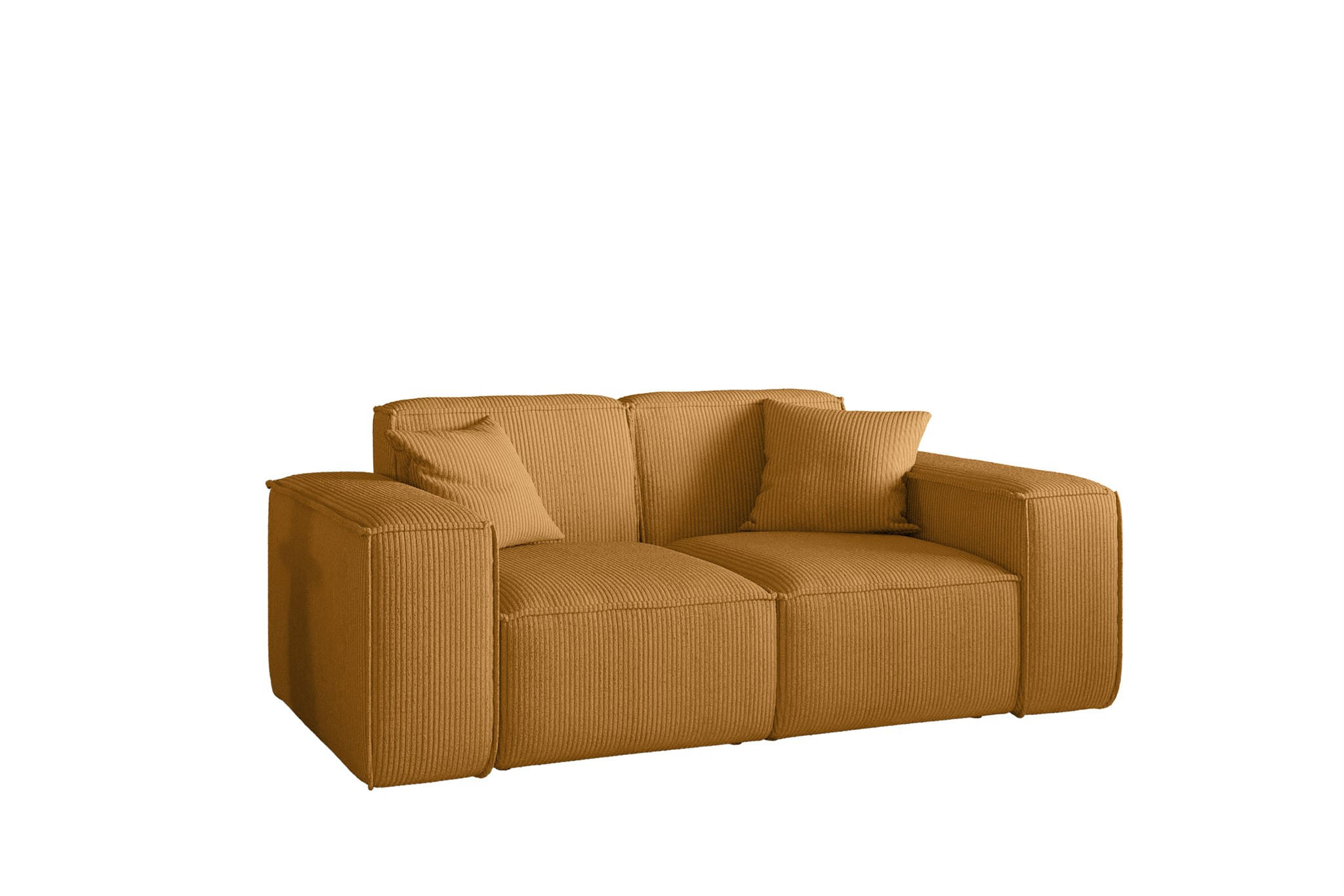 SOFA Celes Premium 2-sitzer Stoff Scala - Currygelb, Holzwerkstoff/Textil (186/73/88cm) - Fun Möbel