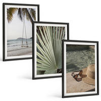 BILDER SET 3er Set - 40x60 cm Schwarzer Rahmen - Strandschaukel-Blätterurlaub - Schwarz, Kunststoff (40/60cm) - TULUP