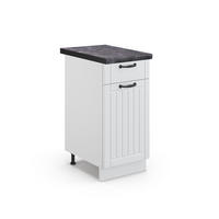 KÜCHENUNTERSCHRANK Fame-Line Weiß Landhaus 40 cm, AP Anthrazit - Creme/Weiß, Holzwerkstoff (40/82/60cm) - Vicco