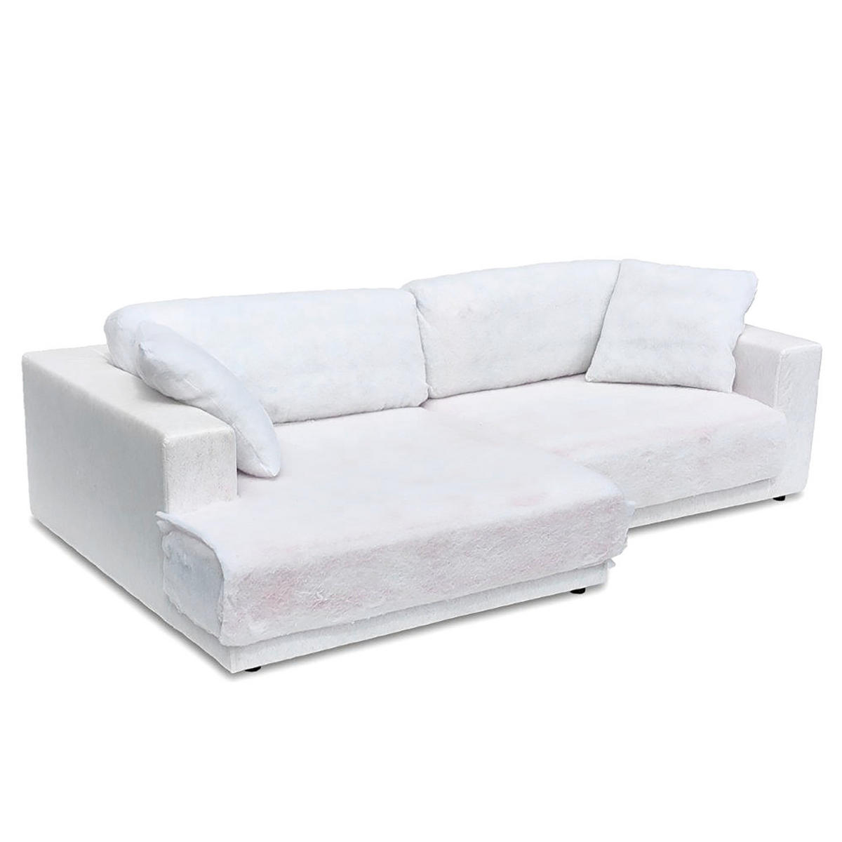 WECHSELBEZUG für Ecksofa mit Longchair - Webstoff - Dunkelgrau, Textil (60/40cm) - home24