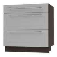 SCHUBLADENUNTERSCHRANK Kvantum D3A/80 80 / 50 / 82cm - Dunkelgrau/Grau, Holz/Holzwerkstoff (80/82/50cm) - Feldmann-Wohnen