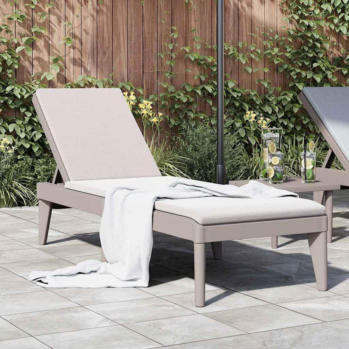 SONNENLIEGE Cappuccino-Braun 186/60/29 Cm PP - Cappuccino, Kunststoff (60/29/186cm) - vidaXL