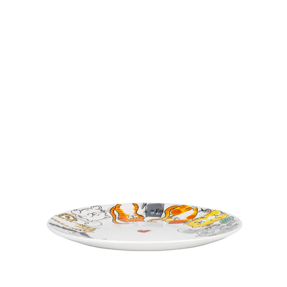 FRÜHSTÜCKSTELLER Katzen in Bunt - 22cm - Multicolor, Keramik (21.8/21.8/2.5cm) - Blond Amsterdam