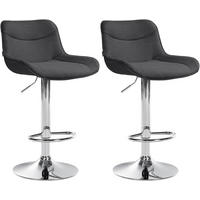 BARHOCKER 2er Set Vulcano Stoff chrom dunkelgrau - Chromfarben/Dunkelgrau, Textil/Metall (49/106/51cm) - TPFLiving