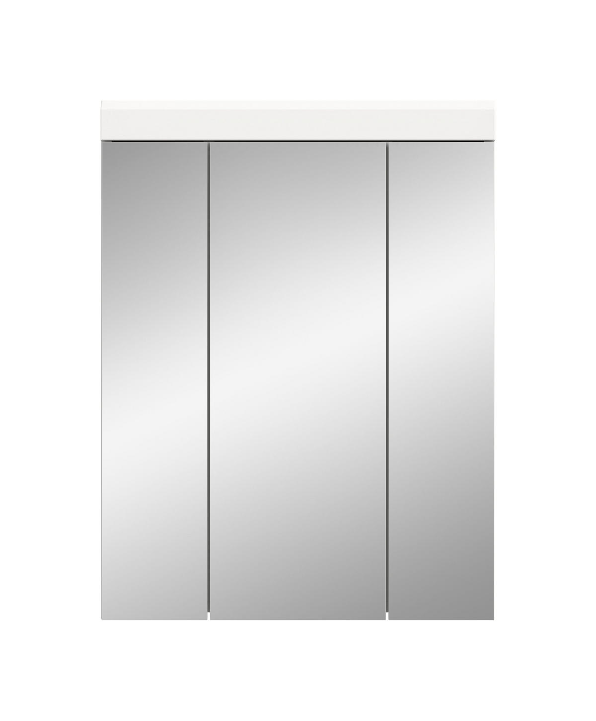 SPIEGELSCHRANK Scout Bad in weiß Nachbildung und weiß hochglanz B/H/T: 60x79x18 cm - Weiß, Glas/Holzwerkstoff (60/79/18cm)