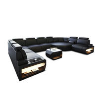 LEDERSOFA Asti L - Schwarz, Leder (427/93/280cm) - Sofa Dreams
