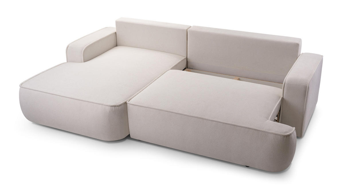 ECKSOFA MONOS Beige L - Links - Beige/Schwarz, Kunststoff/Textil (168/260cm) - Luxkor24