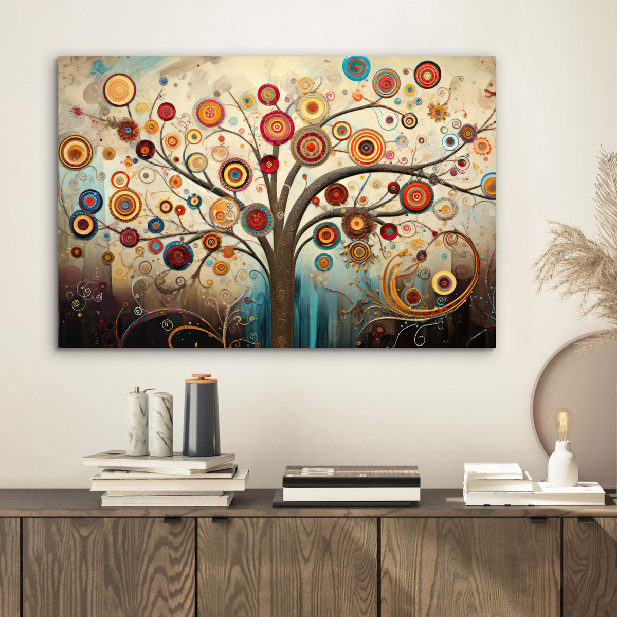 METALLBILD Baum - Baum des Lebens - Farbe 60x40 cm - Braun, Metall (60/40cm) - MuchoWow