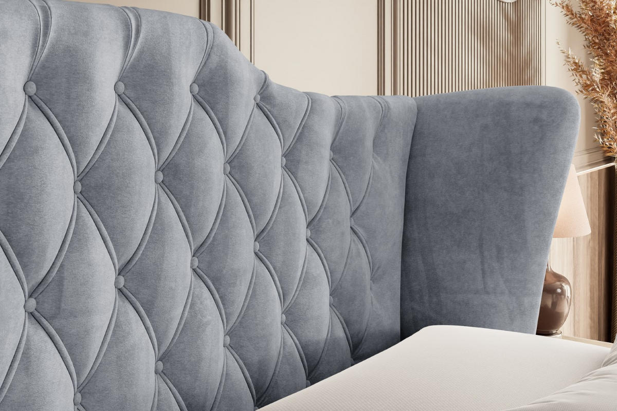 BOXSPRINGBETT VILA KING - 120x200 - H3/H4 - Grau - Grau, Holzwerkstoff (120/200cm) - ALTDECOR