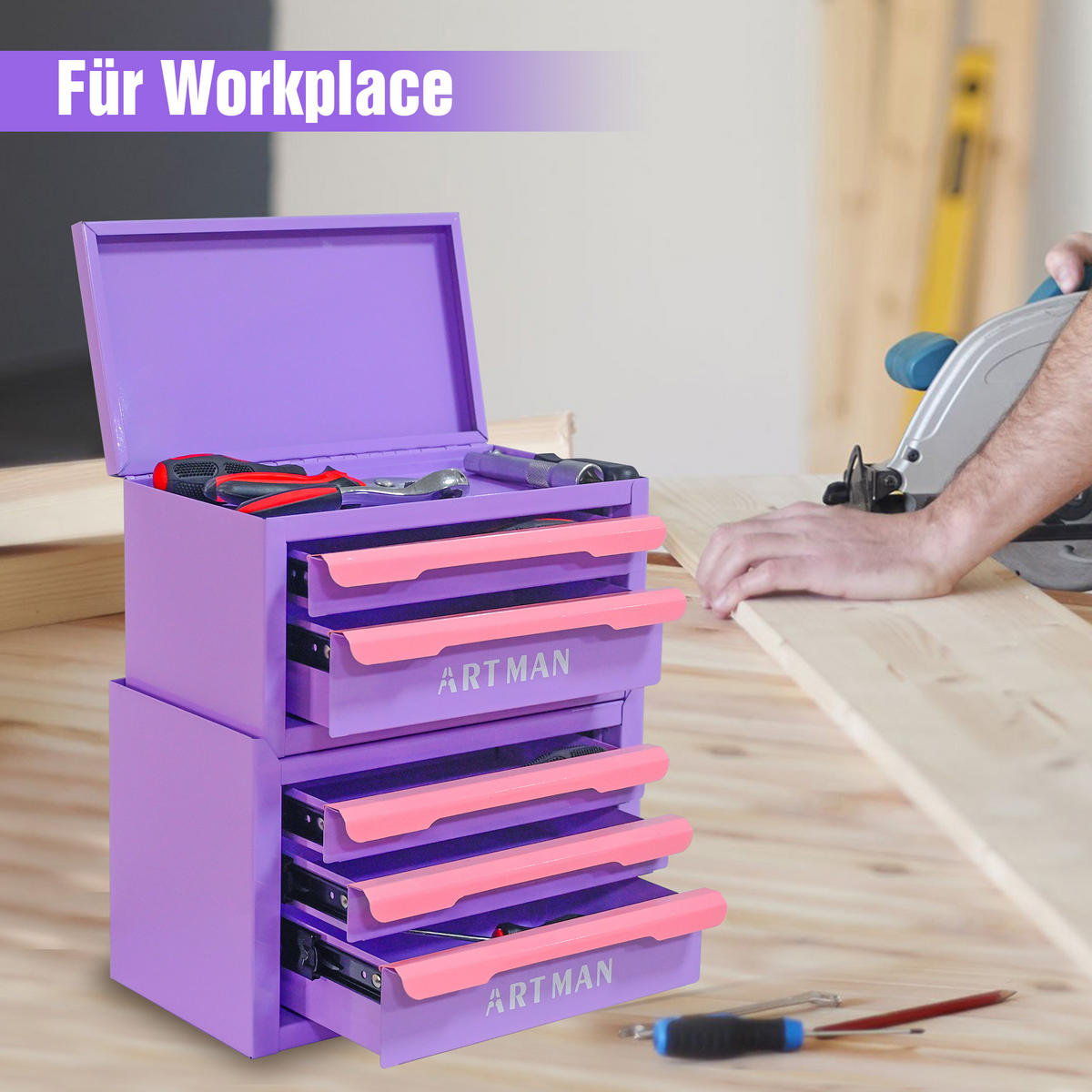 KOMBINATIONSKOFFER – Violett-Rosa, 2+3 Ebenen - Multicolor, Metall (15.8/32/28.5cm) - DCA