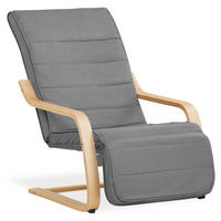RELAXSESSEL Stoffbezug Grau, Fußstütze - Grau, Textil (66/94/62cm) - Homestyle4u